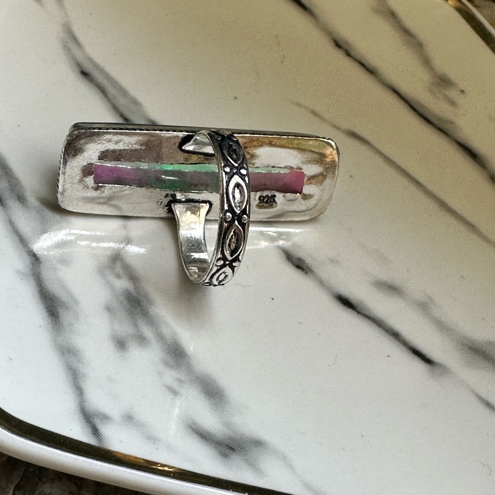 Silver Rainbow Gemstone Ring - Picture 4 of 9